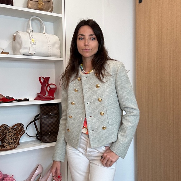 Celine Pale Green Tweed Blazer - Picture 3 of 8